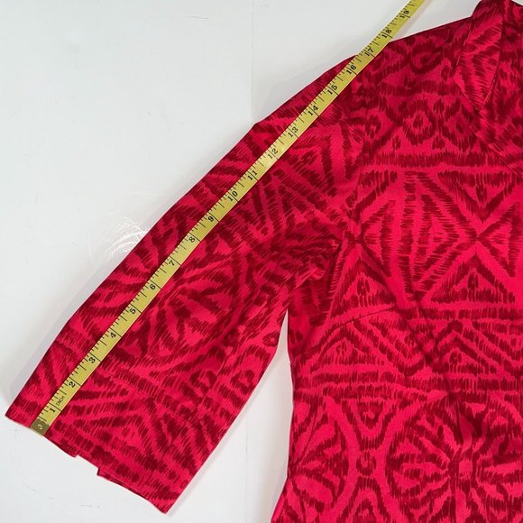 NWT Coldwater Creek Women's Sz L Petite Top Red With Grey Geometric Patterns - Picture 11 of 12